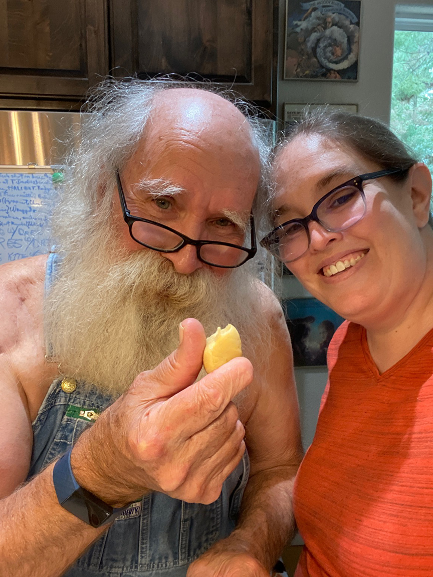 Dad and I making Kourabiedes
